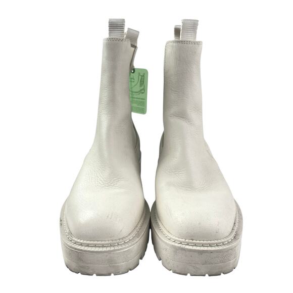 Sam Edelman Laguna Women's Gray Leather Round Toe Platform Chelsea Boots Sz 8.5 - Picture 2 of 5